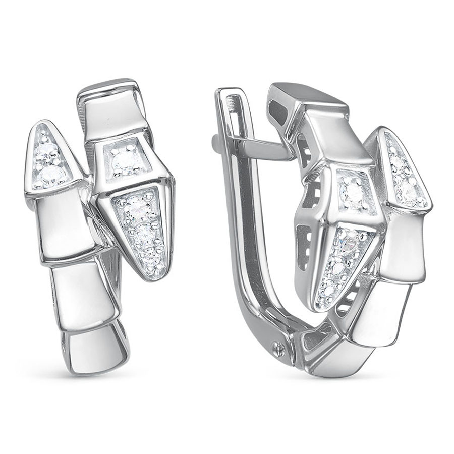 Серьги, серебро, фианит, с120324